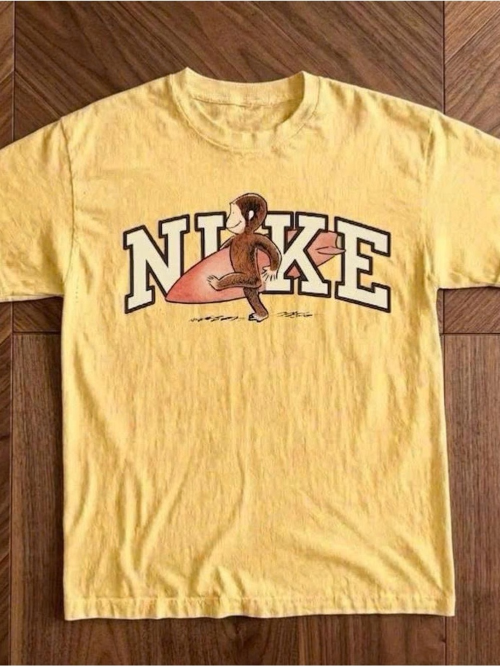 Yellow Surf Monkey Graphic Short Sleeve Tee